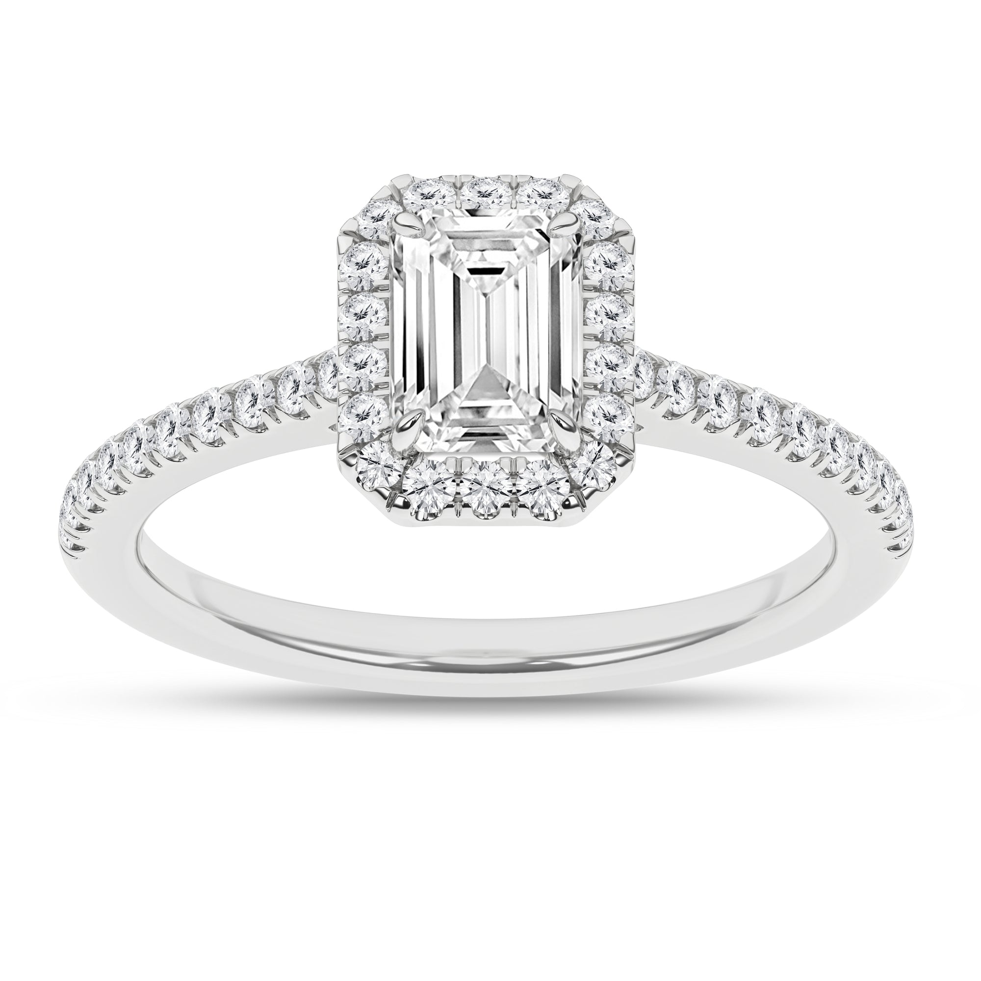 Halo Engagement Ring (Emerald)