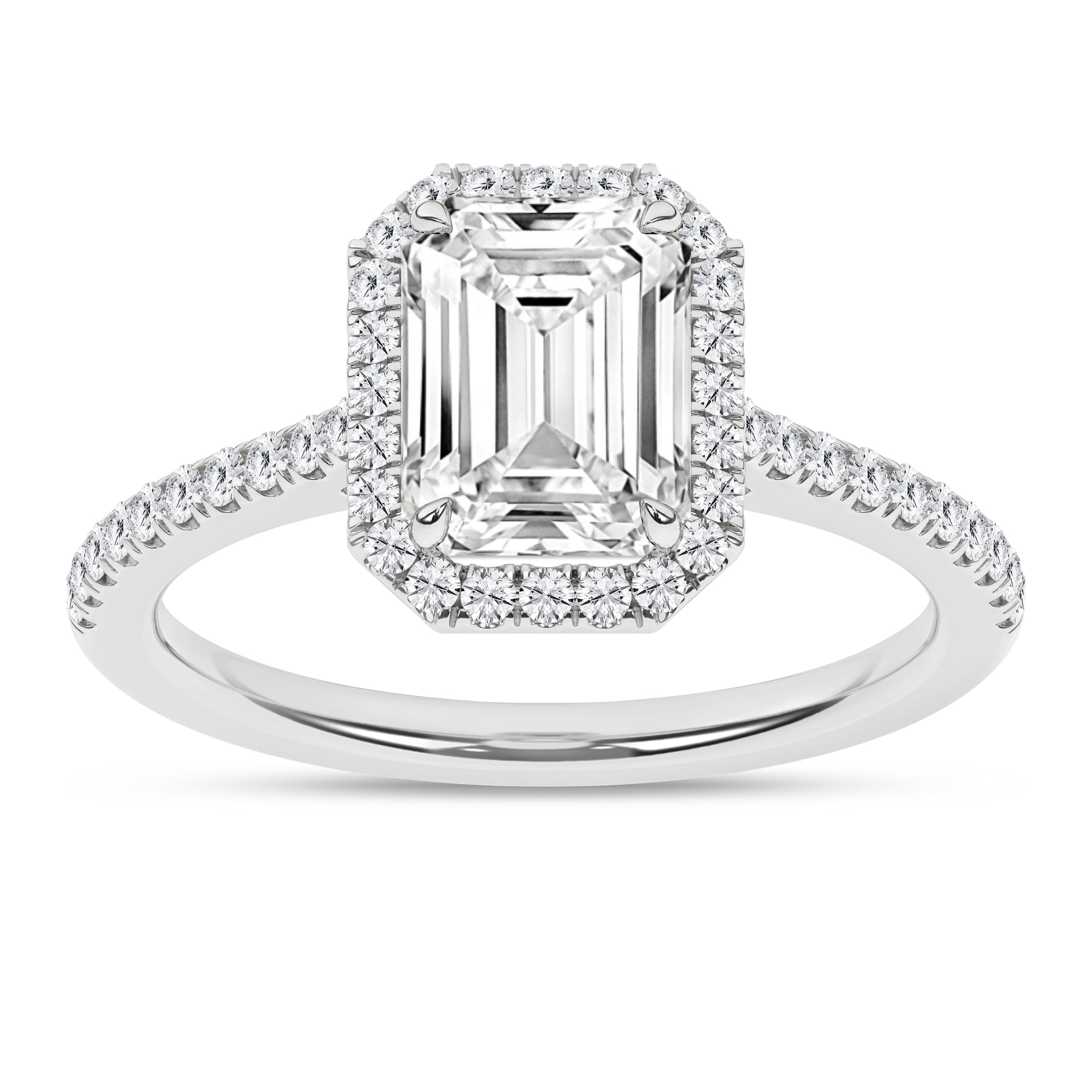 Halo Engagement Ring (Emerald)