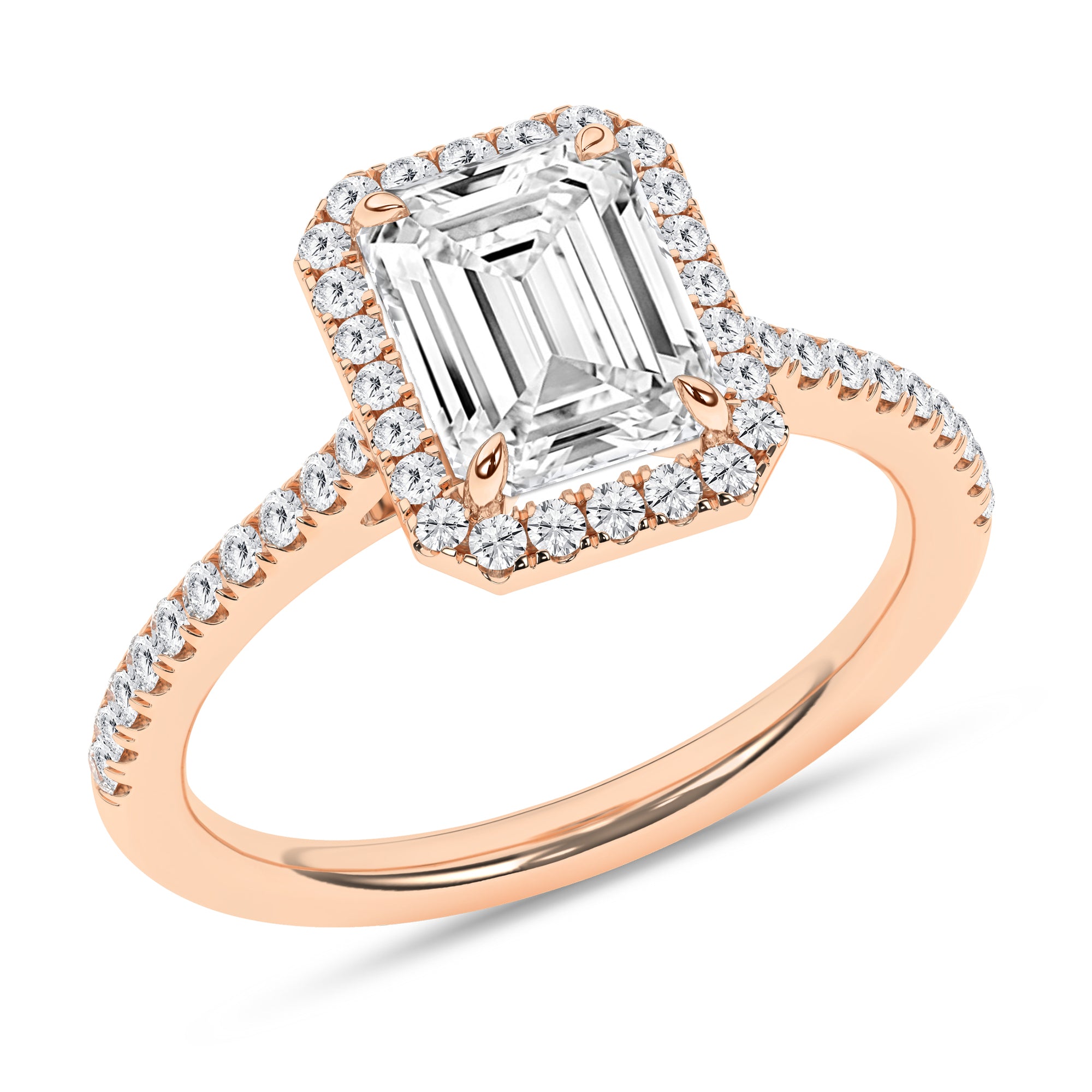 Halo Engagement Ring (Emerald)
