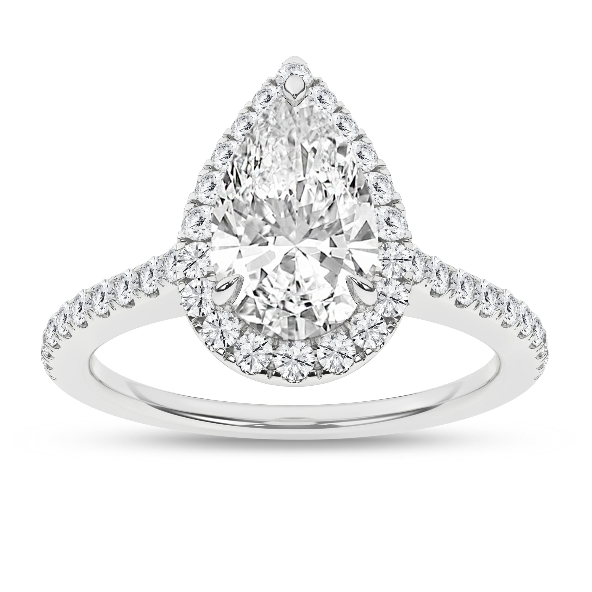 Halo Engagement Ring (Pear)