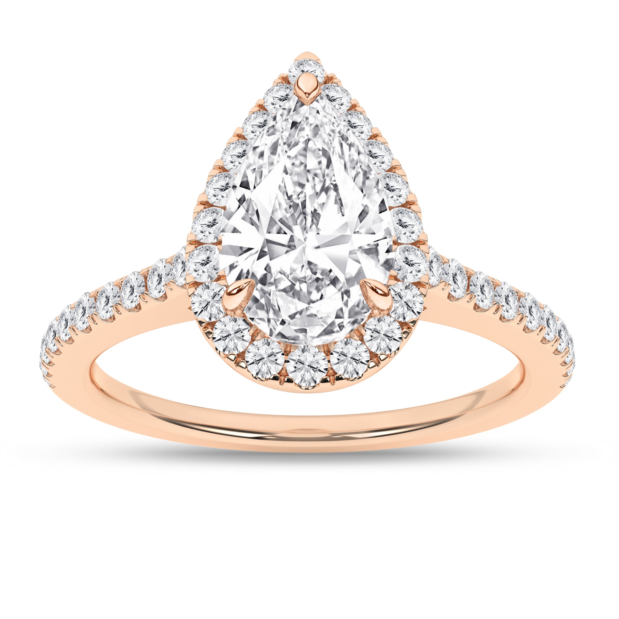 Halo Engagement Ring (Pear)