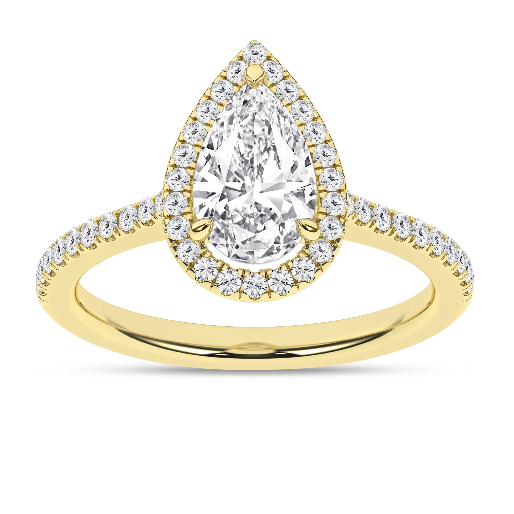Halo Engagement Ring (Pear)