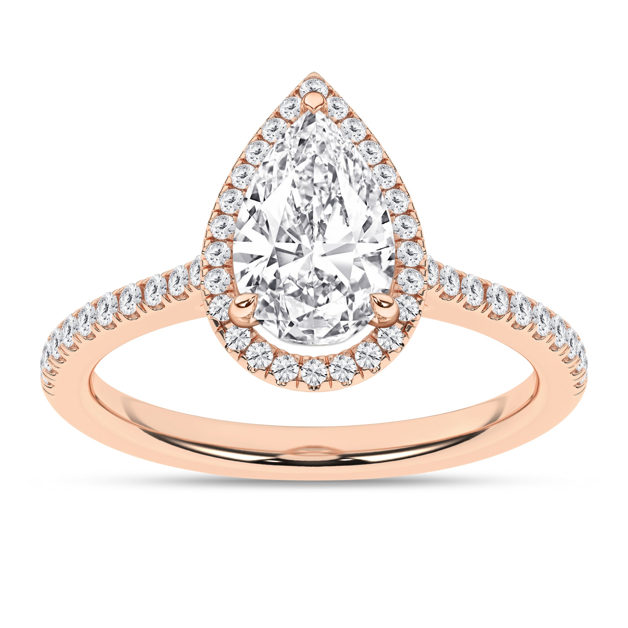 Halo Engagement Ring (Pear)