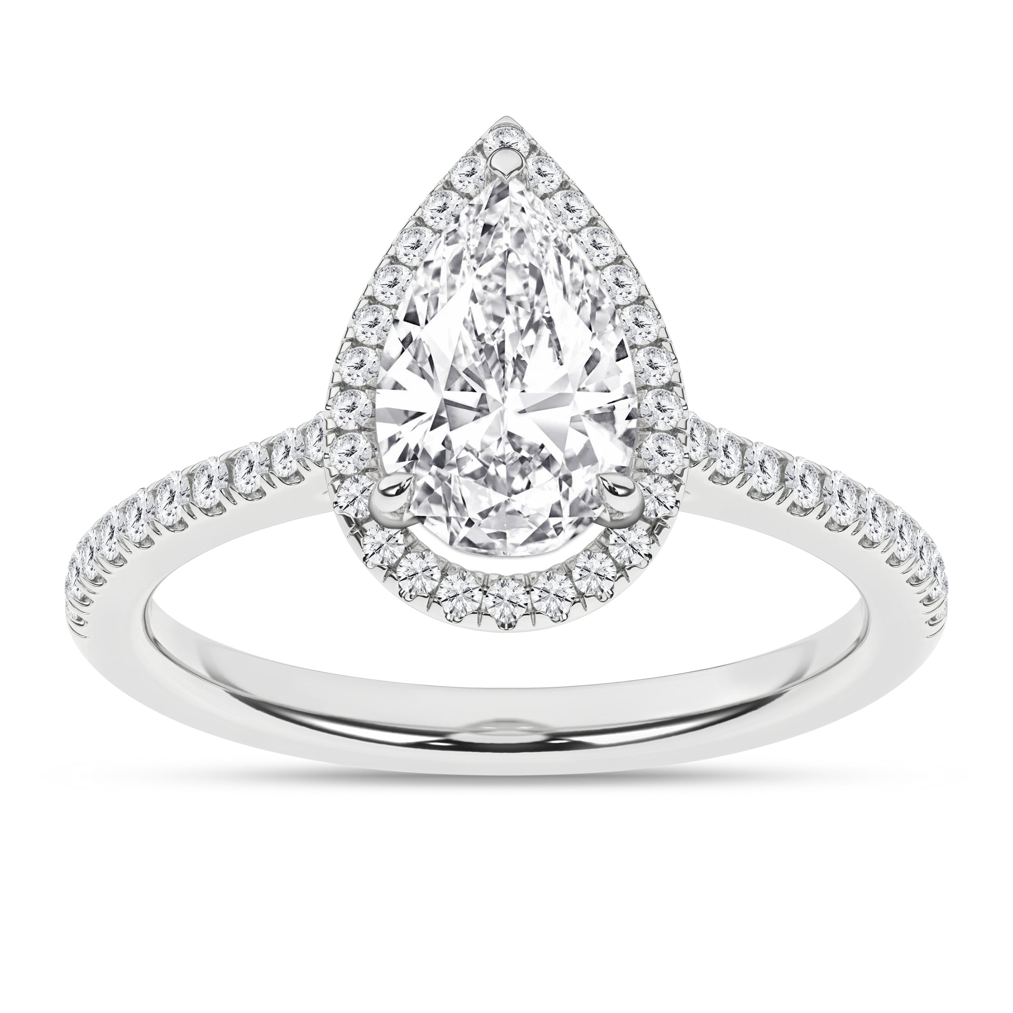 Halo Engagement Ring (Pear)