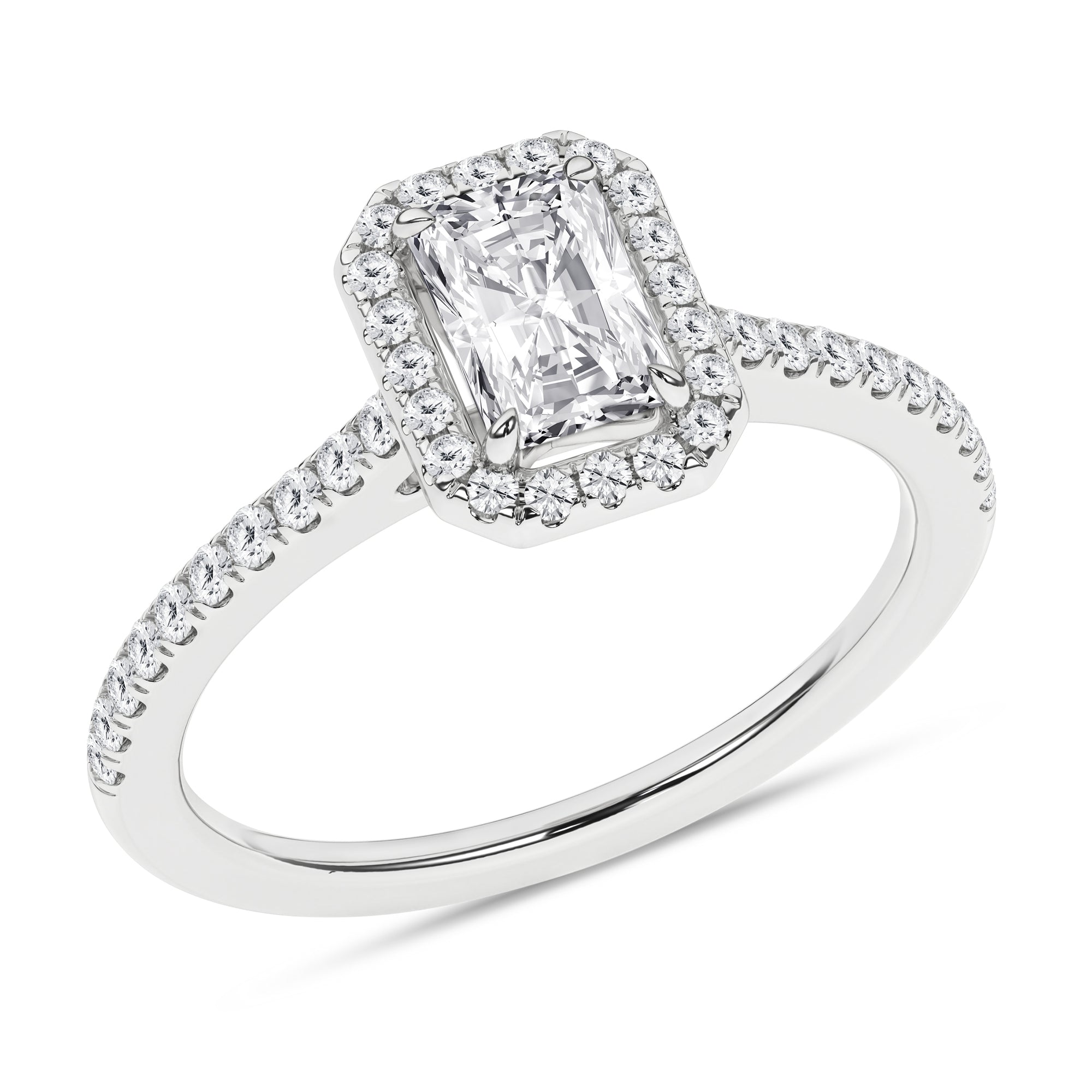 Halo Engagement Ring (Radiant)