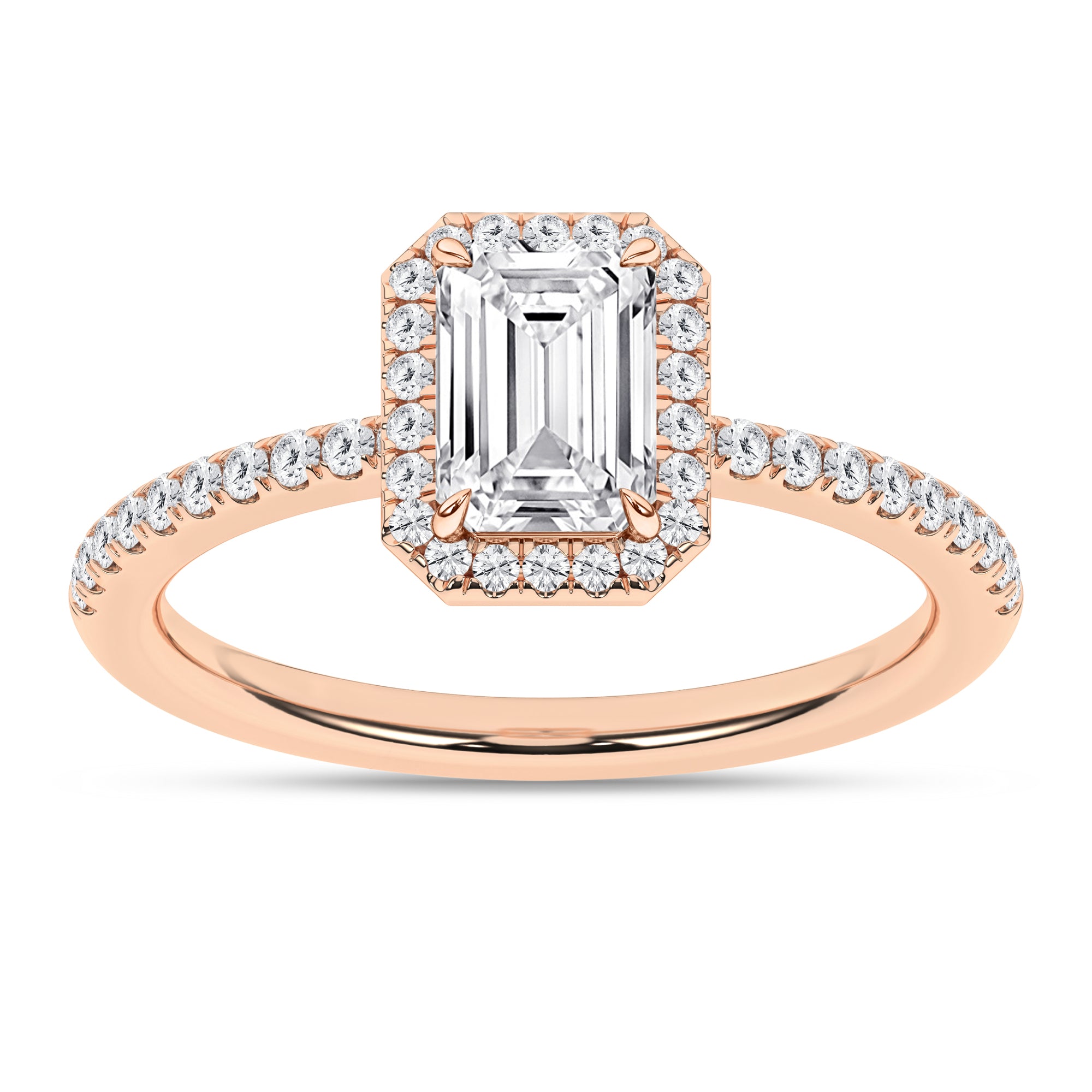 Halo Engagement Ring (Emerald)