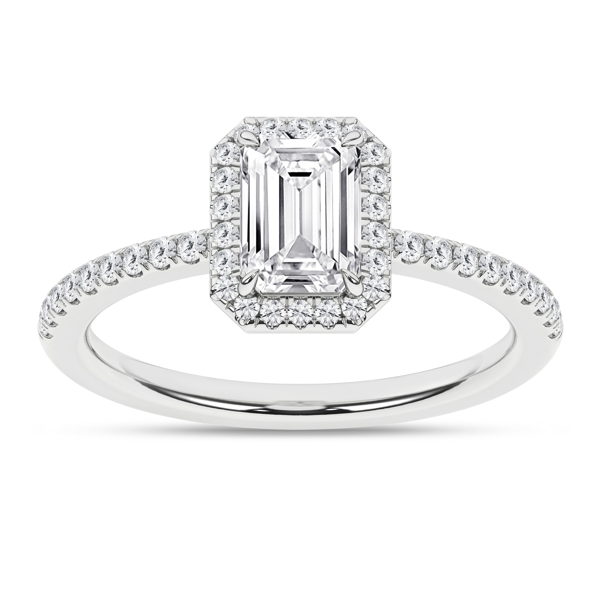 Halo Engagement Ring (Emerald)