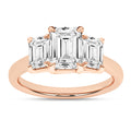 Azure Primrose 14K Rose Gold Emerald Ring