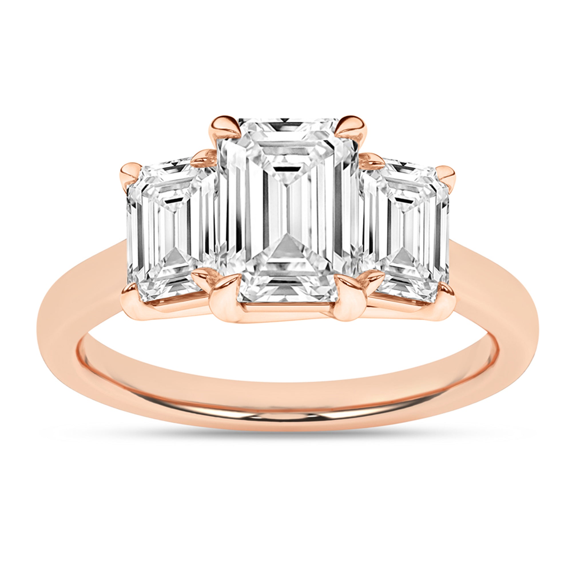 Azure Primrose 14K Rose Gold Emerald Ring