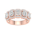 Elegant 5-Stone Halo Ring (Emerald)