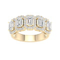 Elegant 5-Stone Halo Ring (Emerald)
