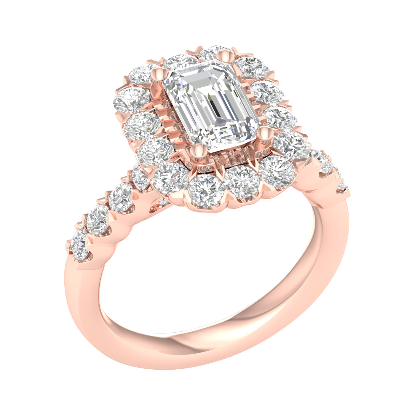 Elegant Halo Ring (Emerald)