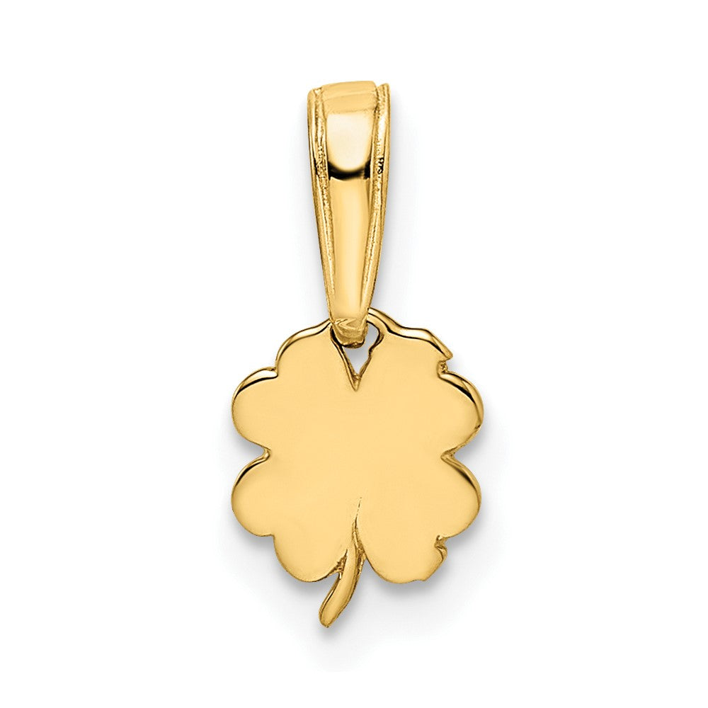 Iridescent Shore 14k & White Rhodium D/C 4 Leaf Clover Pendant