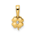Iridescent Shore 14k & White Rhodium D/C 4 Leaf Clover Pendant