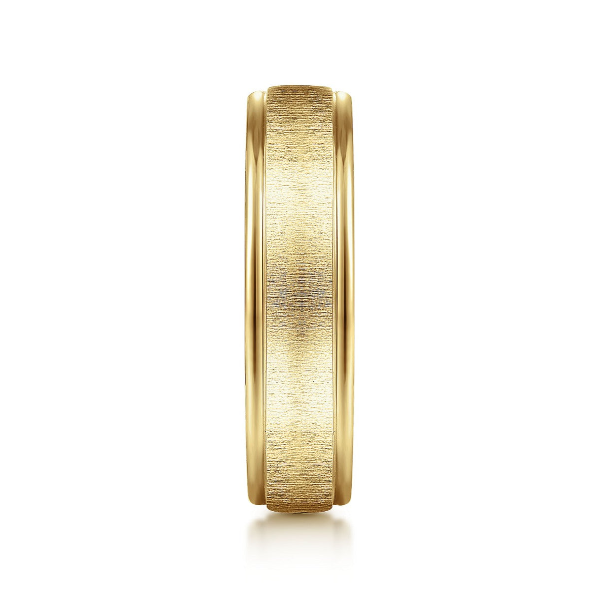 Elijah - 14K Yellow Gold 6mm - Men's Wedding Band in Sandblast Finish