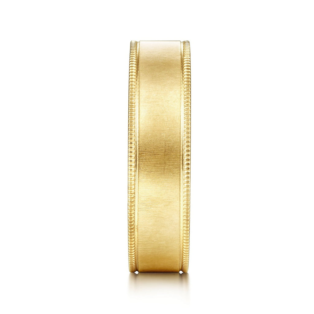 Jason - 14K Yellow Gold 6mm - Men's Wedding Band in Sandblast Finish