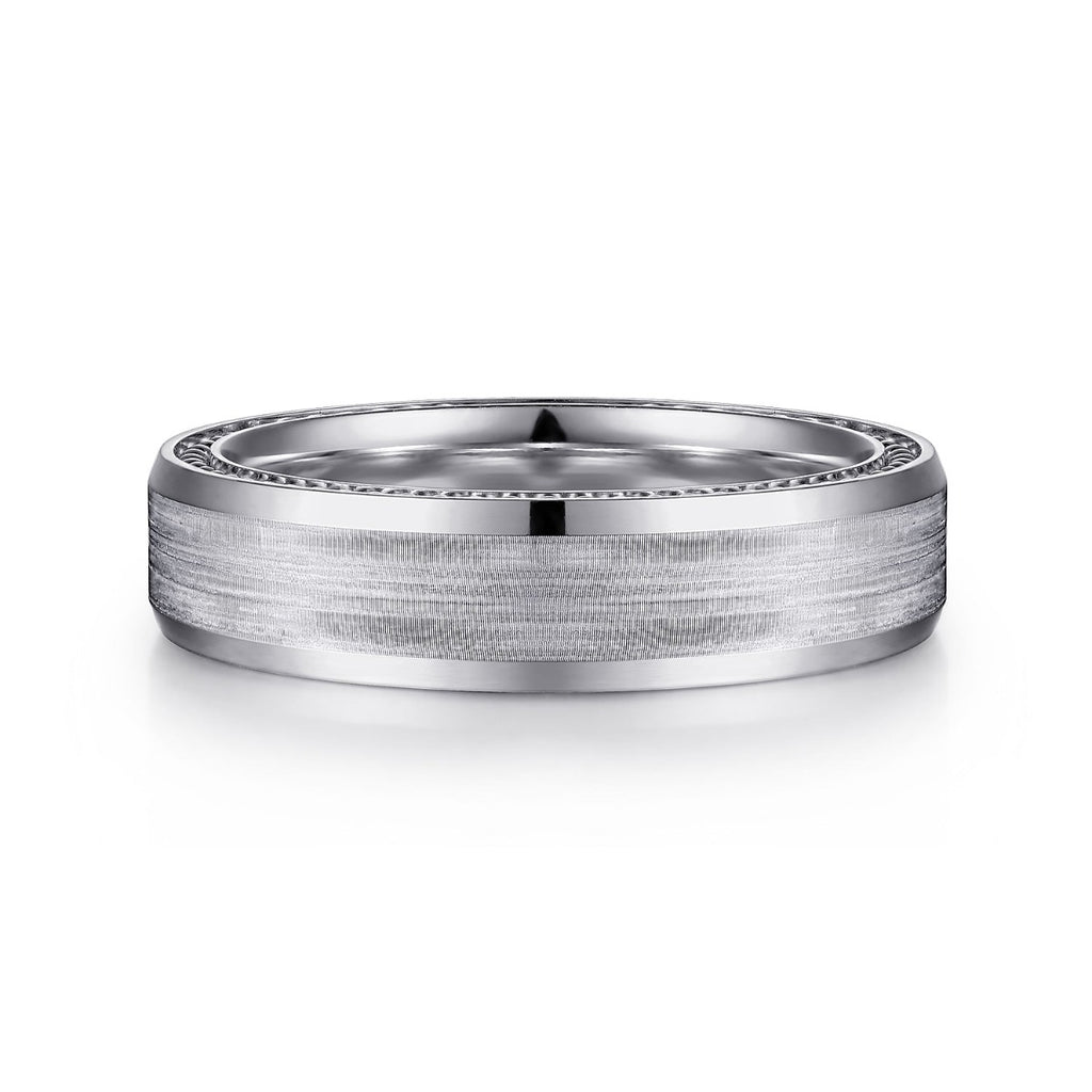 Felix - 14K White Gold 6mm - Men's Wedding Band in Satin Finish