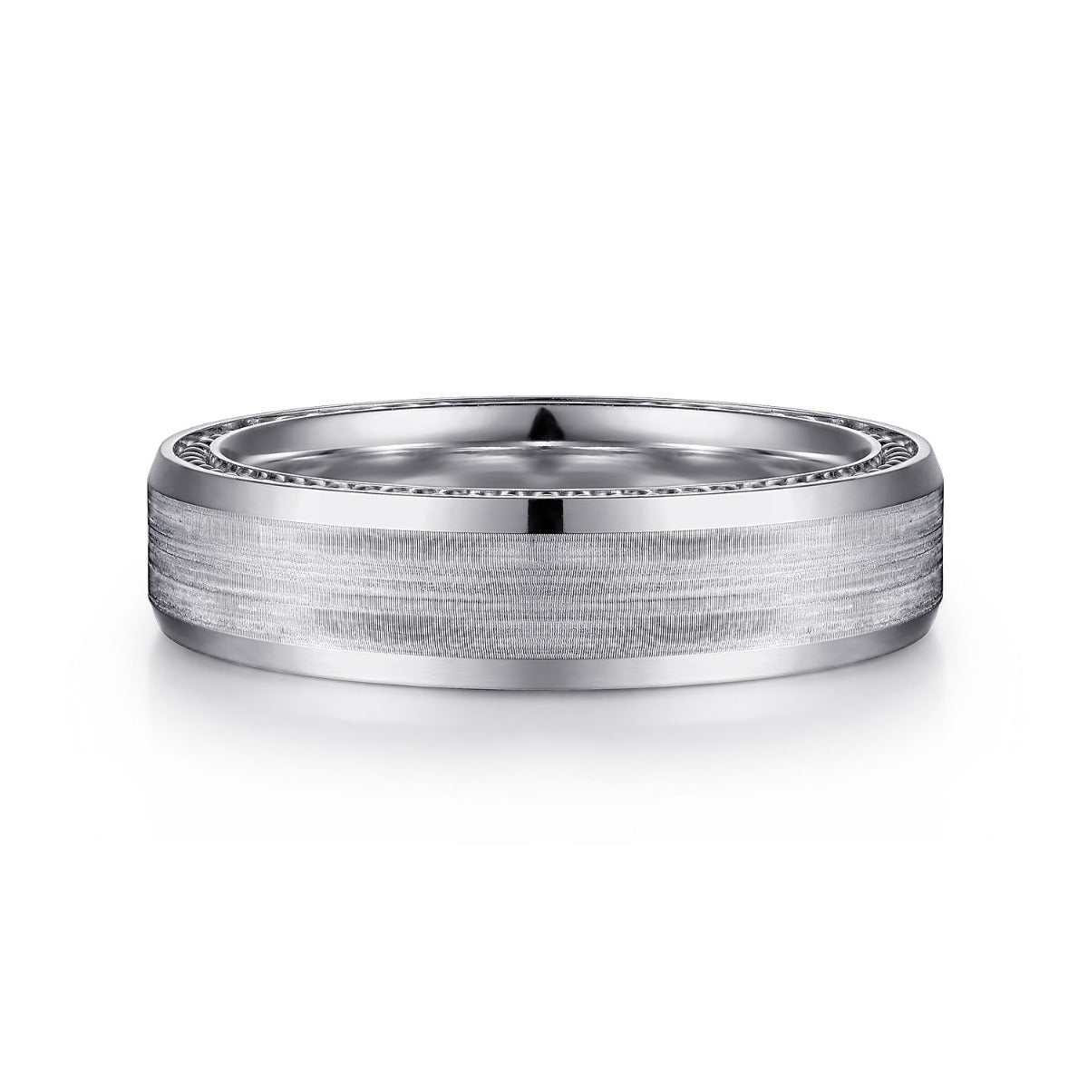 Felix - 14K White Gold 6mm - Men's Wedding Band in Satin Finish