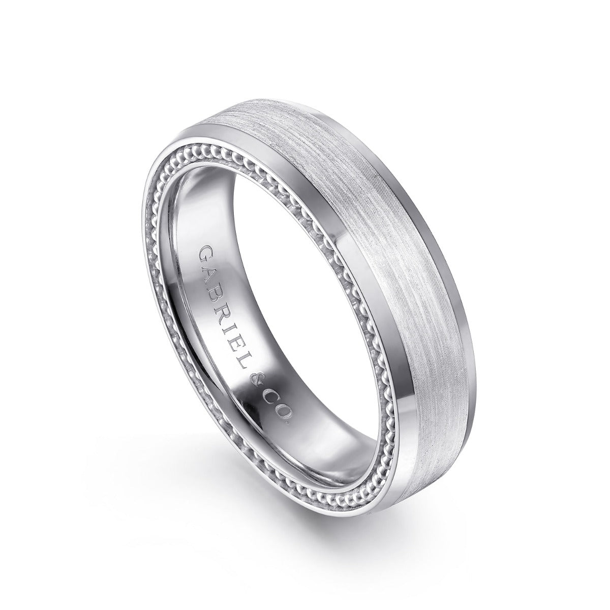 Felix - 14K White Gold 6mm - Men's Wedding Band in Satin Finish