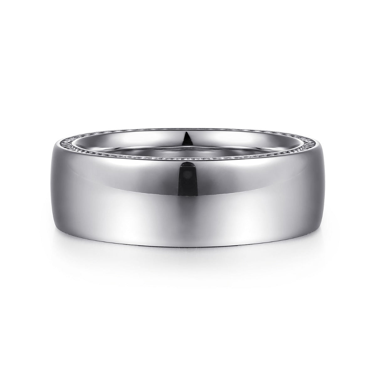 Kai - 14K White Gold 8mm - Men's Wedding Band in High Polished Finish