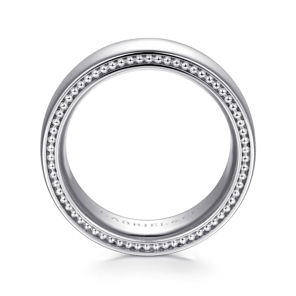 Kai - 14K White Gold 8mm - Men's Wedding Band in High Polished Finish
