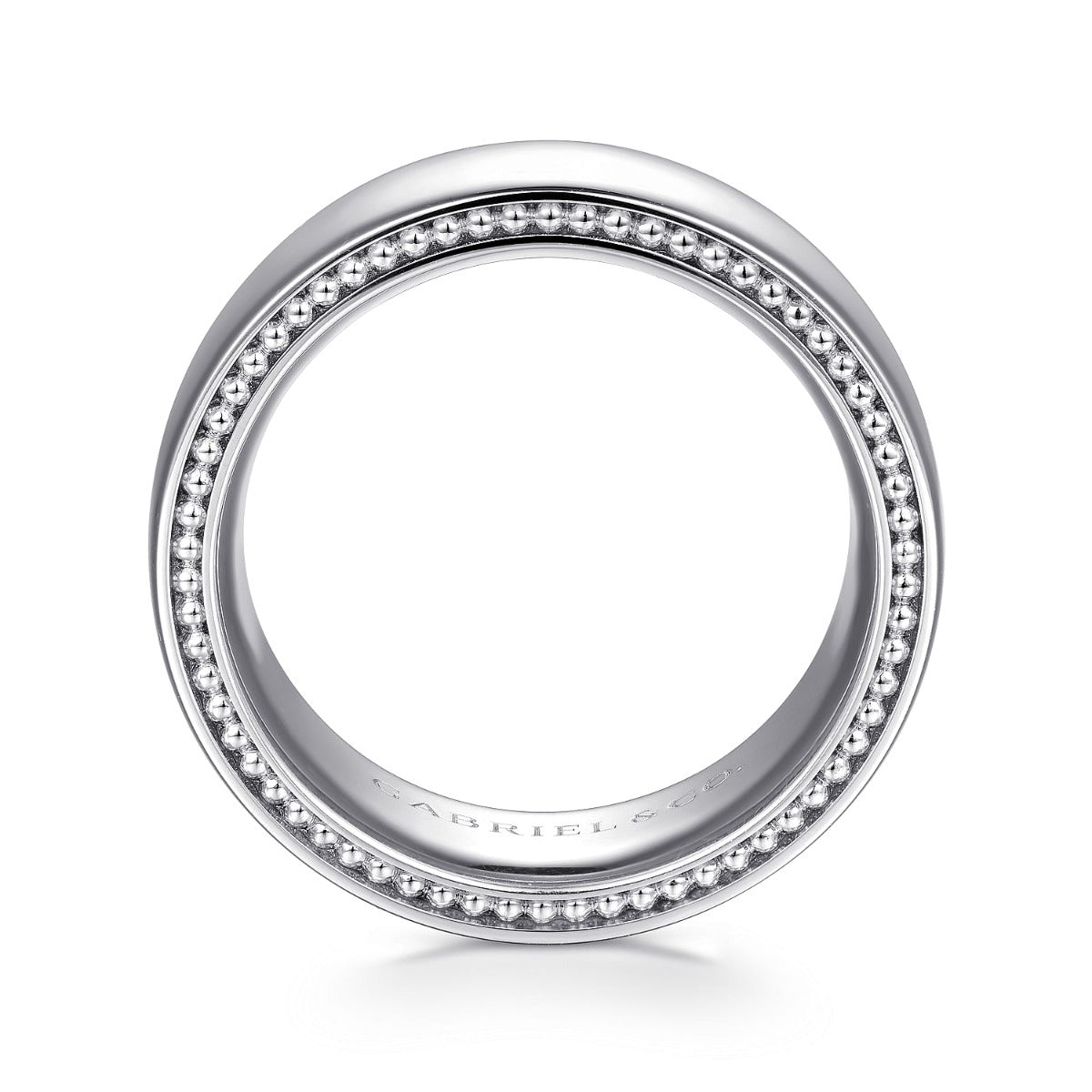 Kai - 14K White Gold 8mm - Men's Wedding Band in High Polished Finish