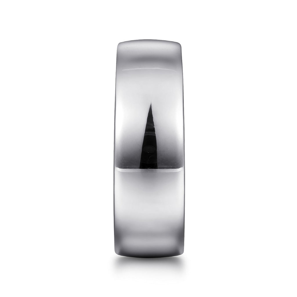 Kai - 14K White Gold 8mm - Men's Wedding Band in High Polished Finish