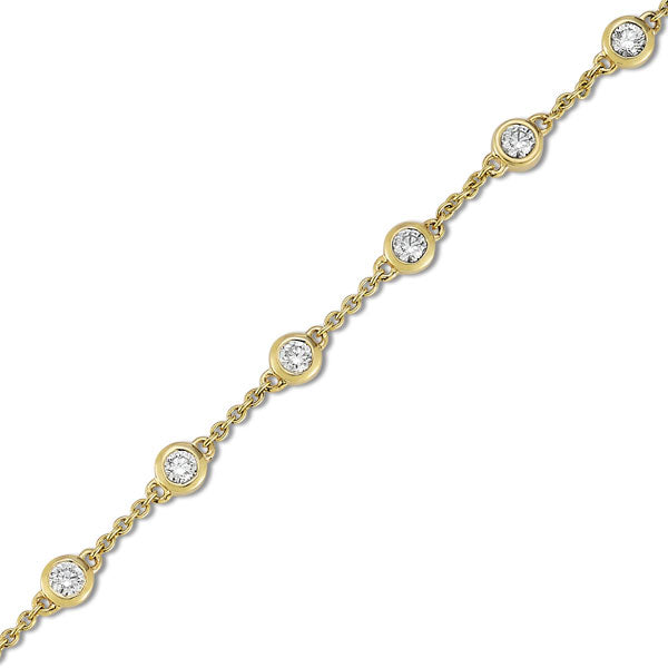 Lab Grown Diamond Bezel Station Bracelet 1ctw