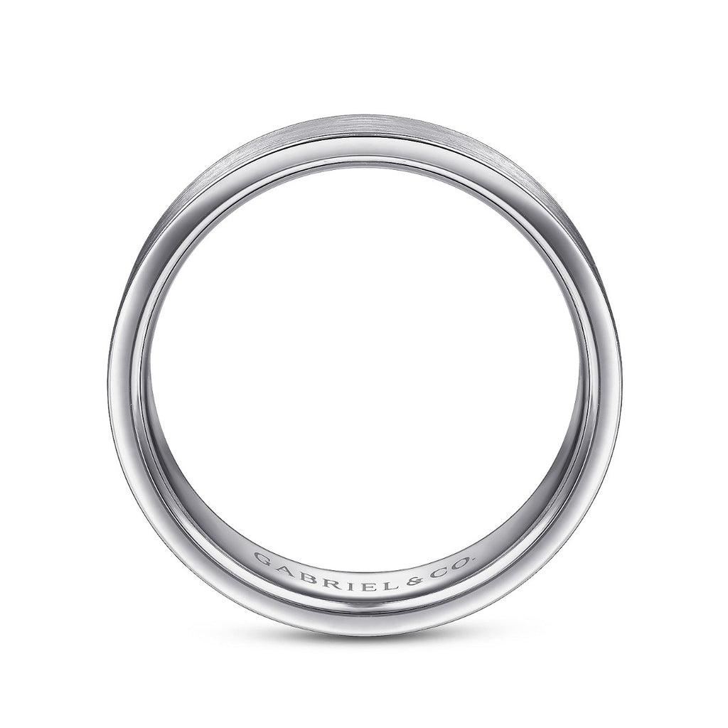 Steven - 14K White Gold 6mm - Flat Men's Wedding Band in Satin Finish