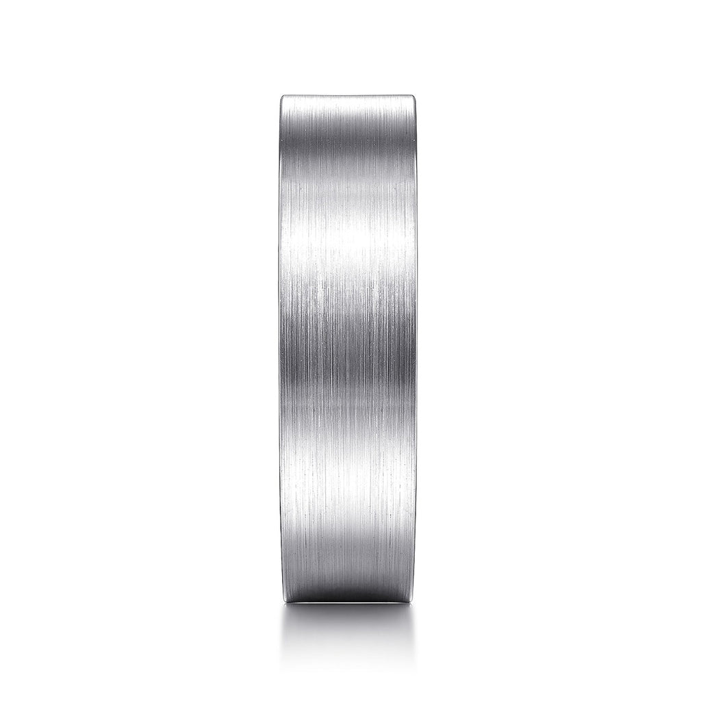 Steven - 14K White Gold 6mm - Flat Men's Wedding Band in Satin Finish