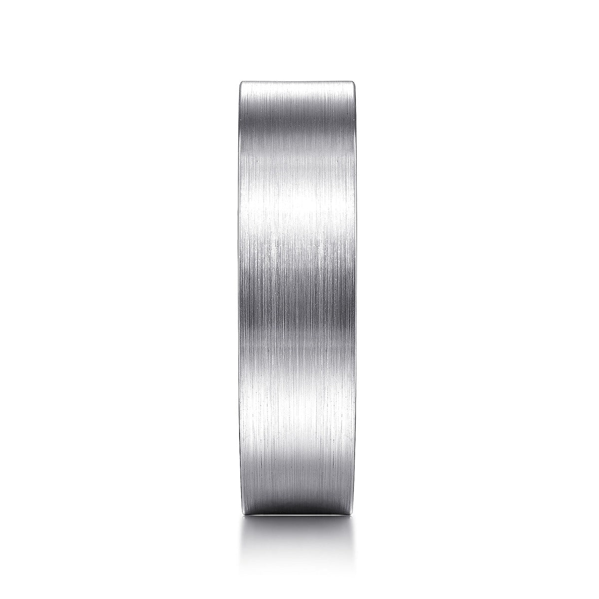 Steven - 14K White Gold 6mm - Flat Men's Wedding Band in Satin Finish