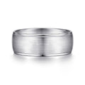 Nathaniel - 14K White Gold 8mm - Men's Wedding Band in Satin Finish