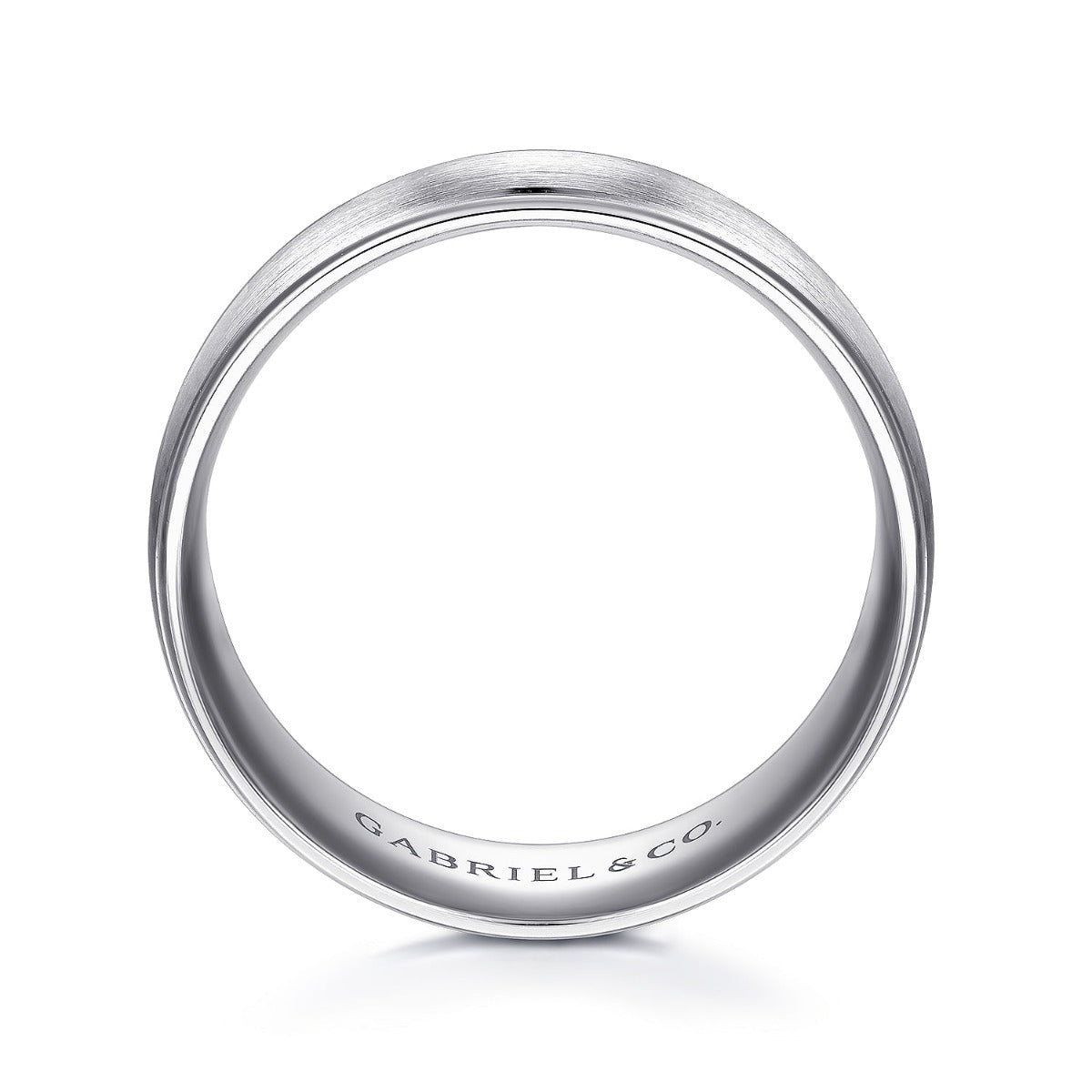 Nathaniel - 14K White Gold 8mm - Men's Wedding Band in Satin Finish
