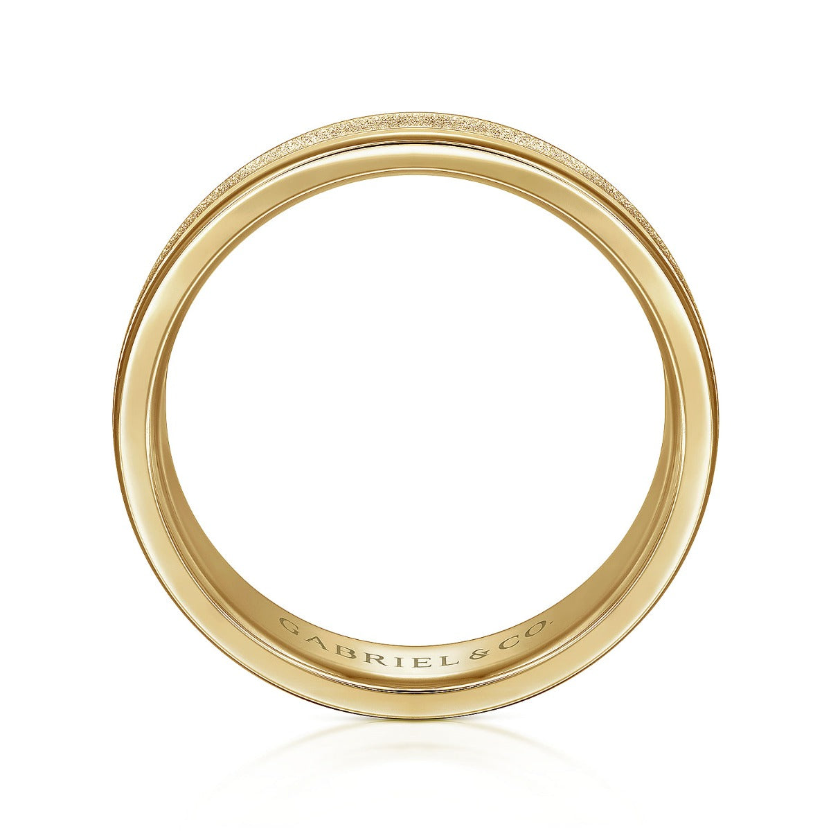 Matteo - 14K Yellow Gold 6mm - Men's Wedding Band in Sand Blast Finish