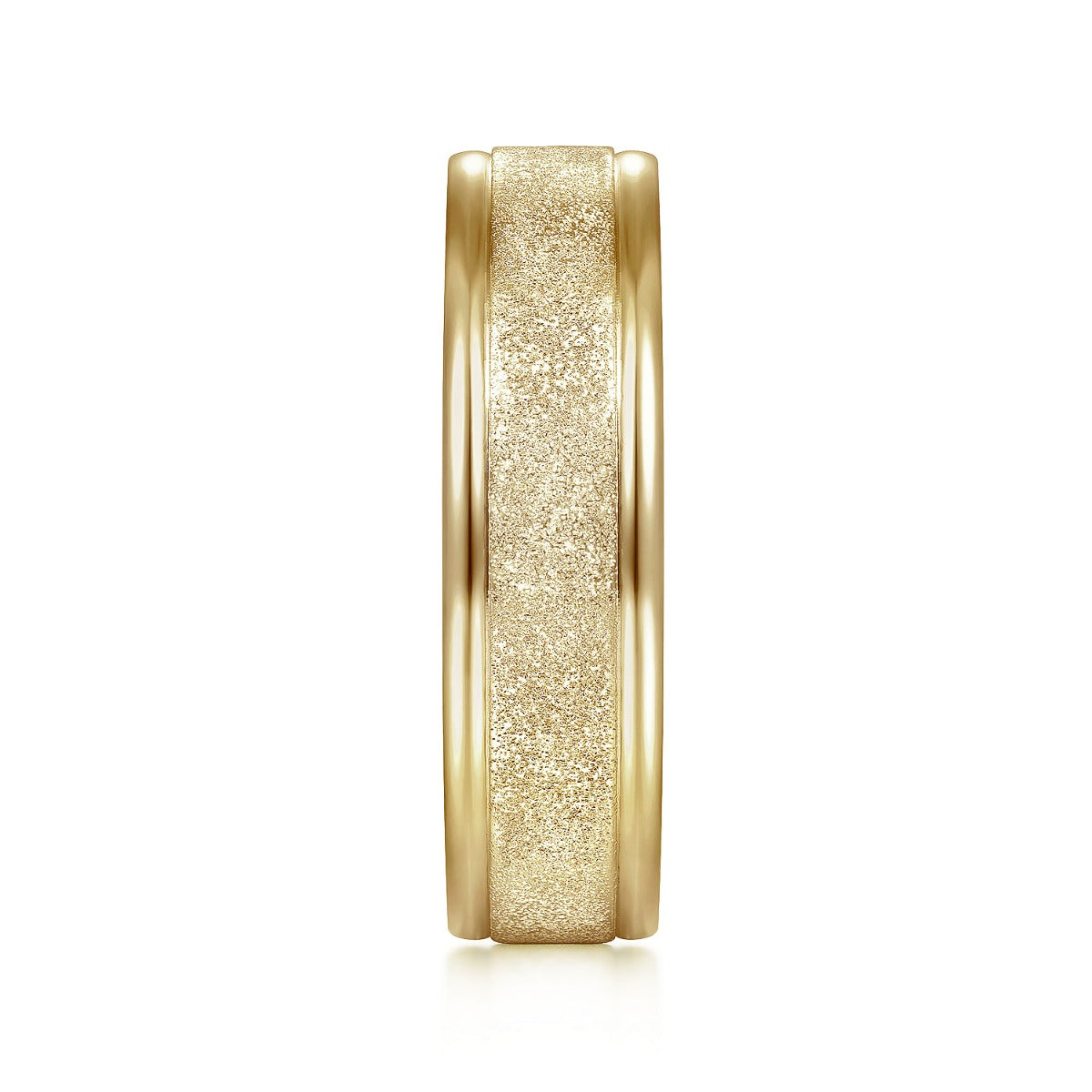 Matteo - 14K Yellow Gold 6mm - Men's Wedding Band in Sand Blast Finish