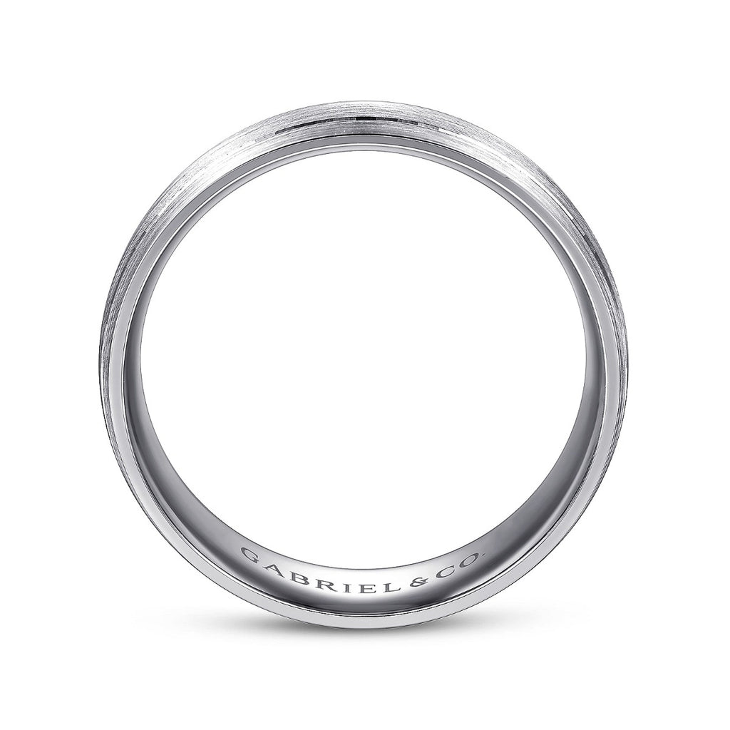 Andrew - 14K White Gold 7mm - Men's Wedding Band in Satin Finish