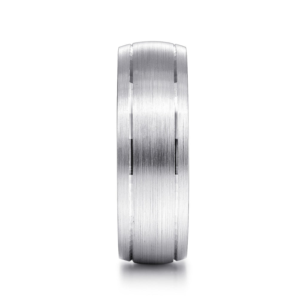 Andrew - 14K White Gold 7mm - Men's Wedding Band in Satin Finish
