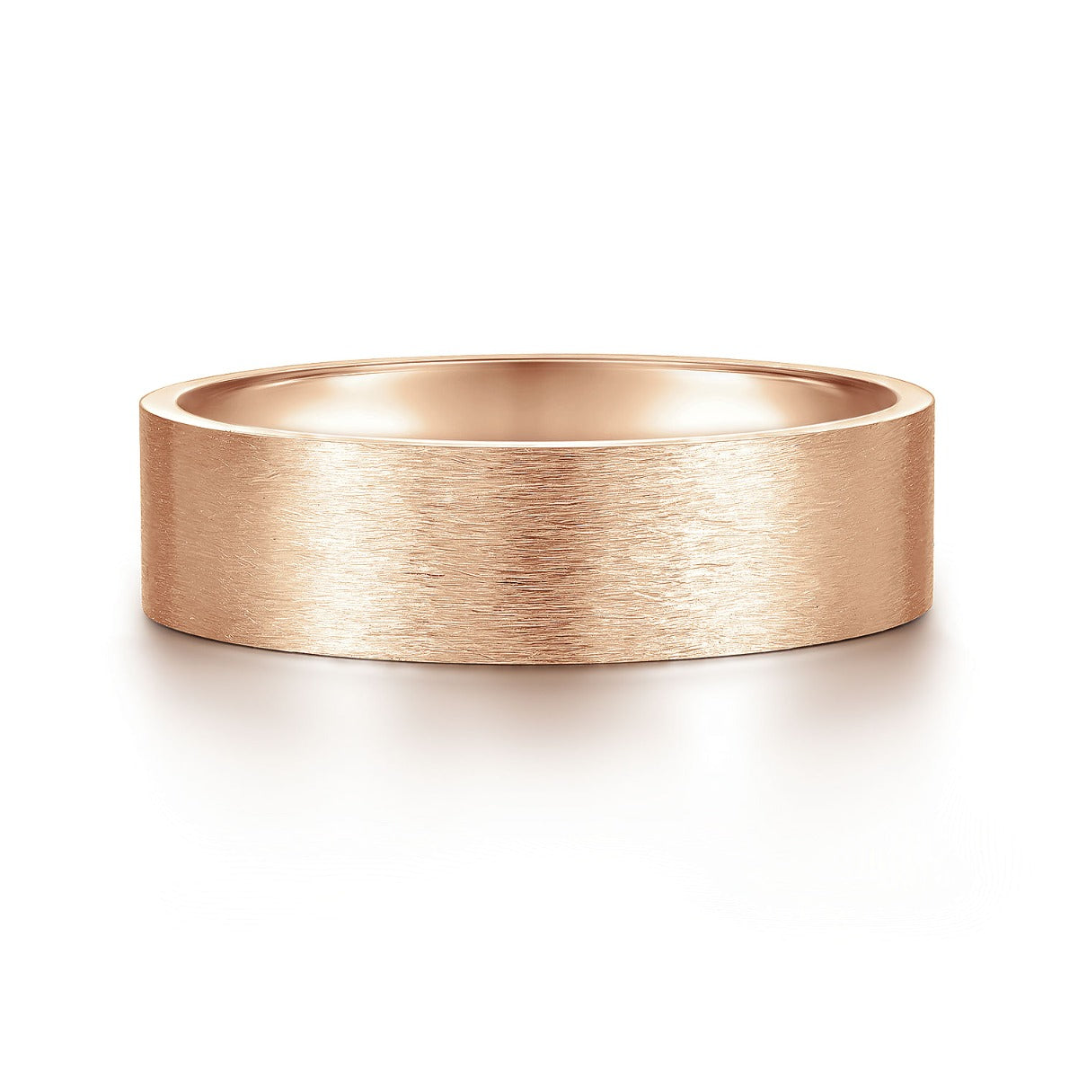 Theodore - 14K Rose Gold 6mm - Men's Wedding Band in Horizontal Brush Finish