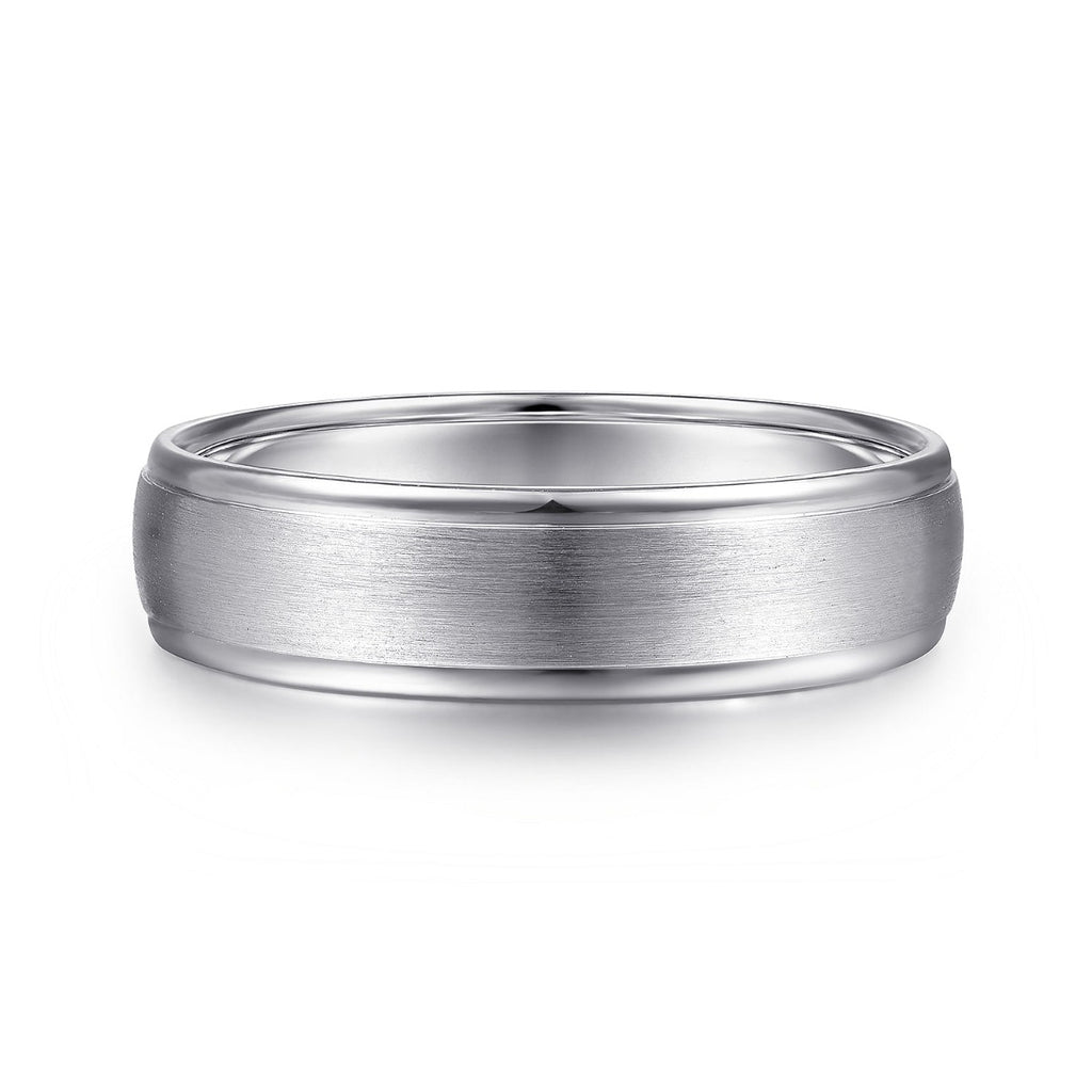 Paul - 14K White Gold 6mm - Men's Wedding Band in Satin Finish