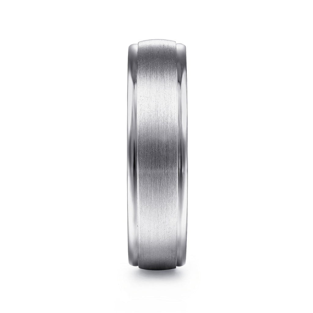 Paul - 14K White Gold 6mm - Men's Wedding Band in Satin Finish