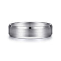 Caleb - 14K White Gold 6mm - Satin Finish Men's Wedding Band with Beveled Edge