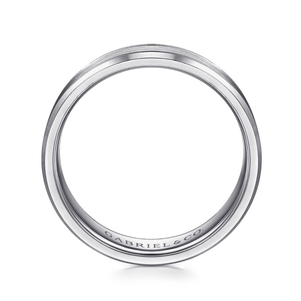 Charles - 14K White Gold 6mm - Men's Wedding Band in Satin Finish