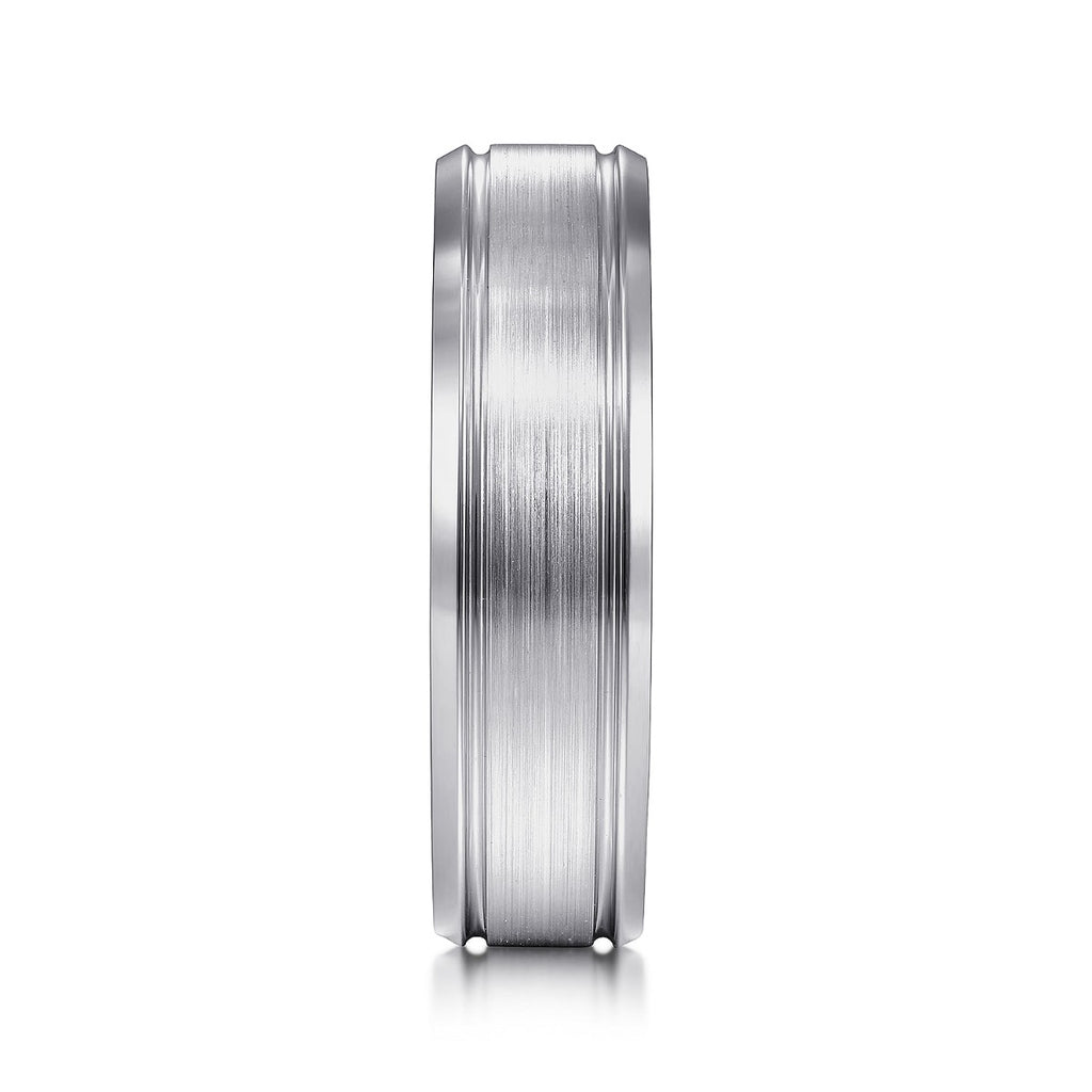 Charles - 14K White Gold 6mm - Men's Wedding Band in Satin Finish