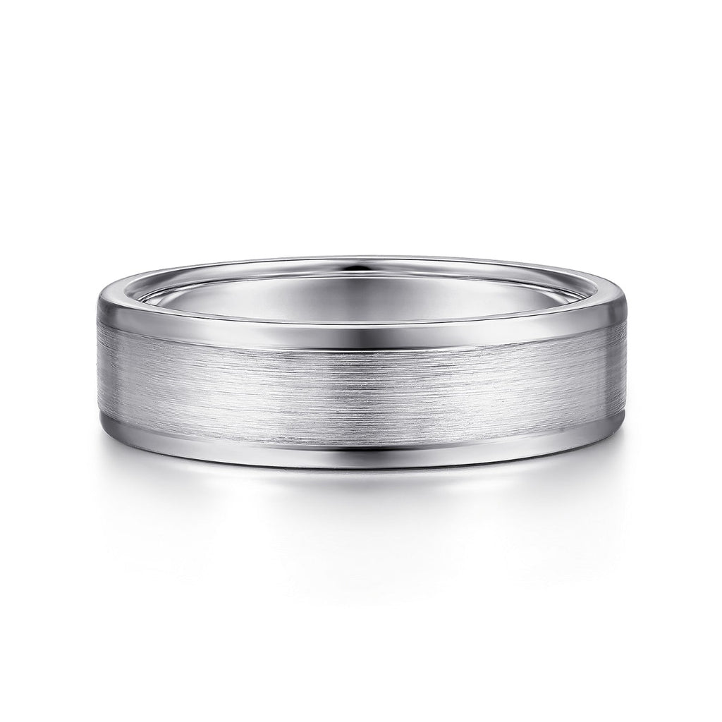 Landon - 14K White Gold 6mm - Men's Wedding Band in Satin Finish