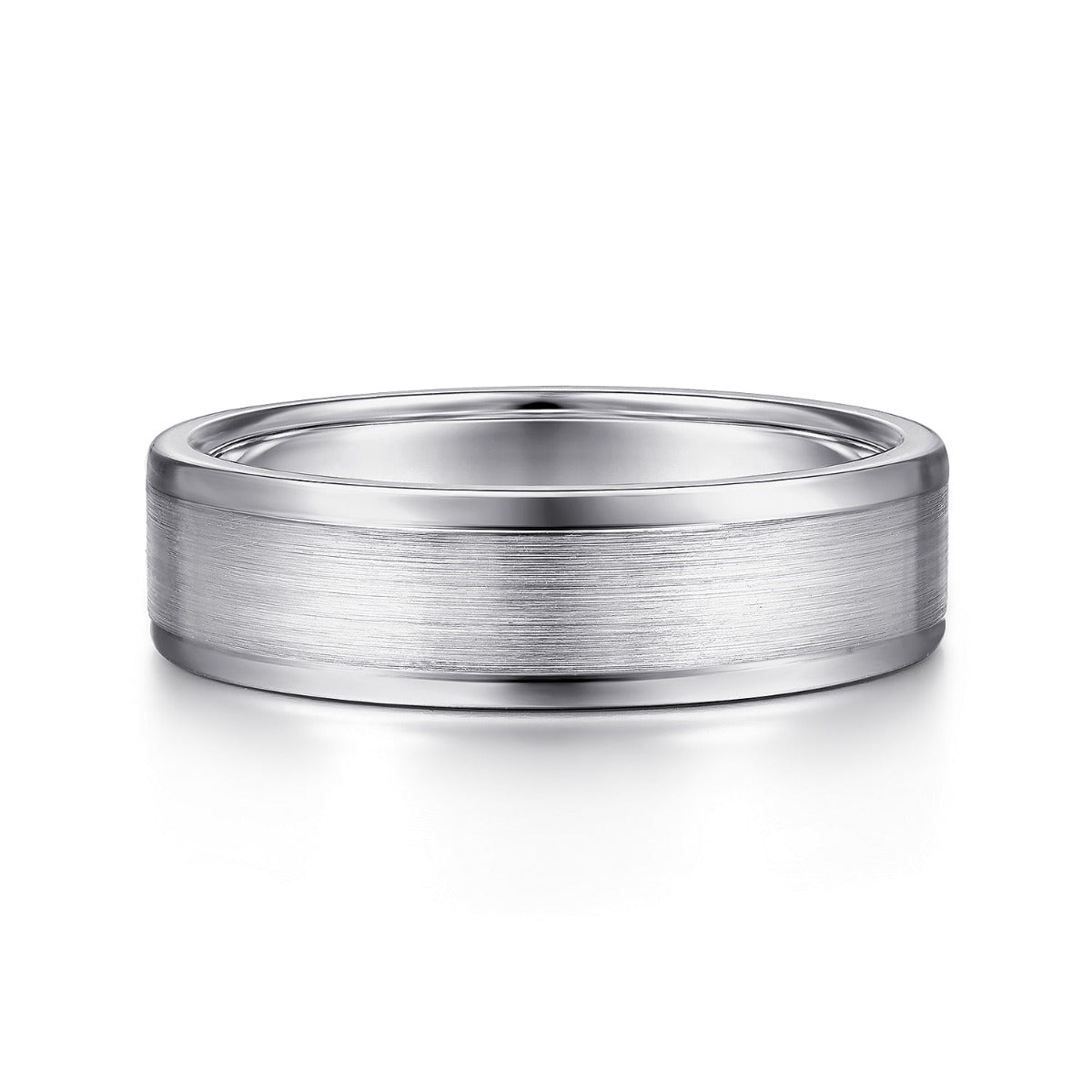 Landon - 14K White Gold 6mm - Men's Wedding Band in Satin Finish