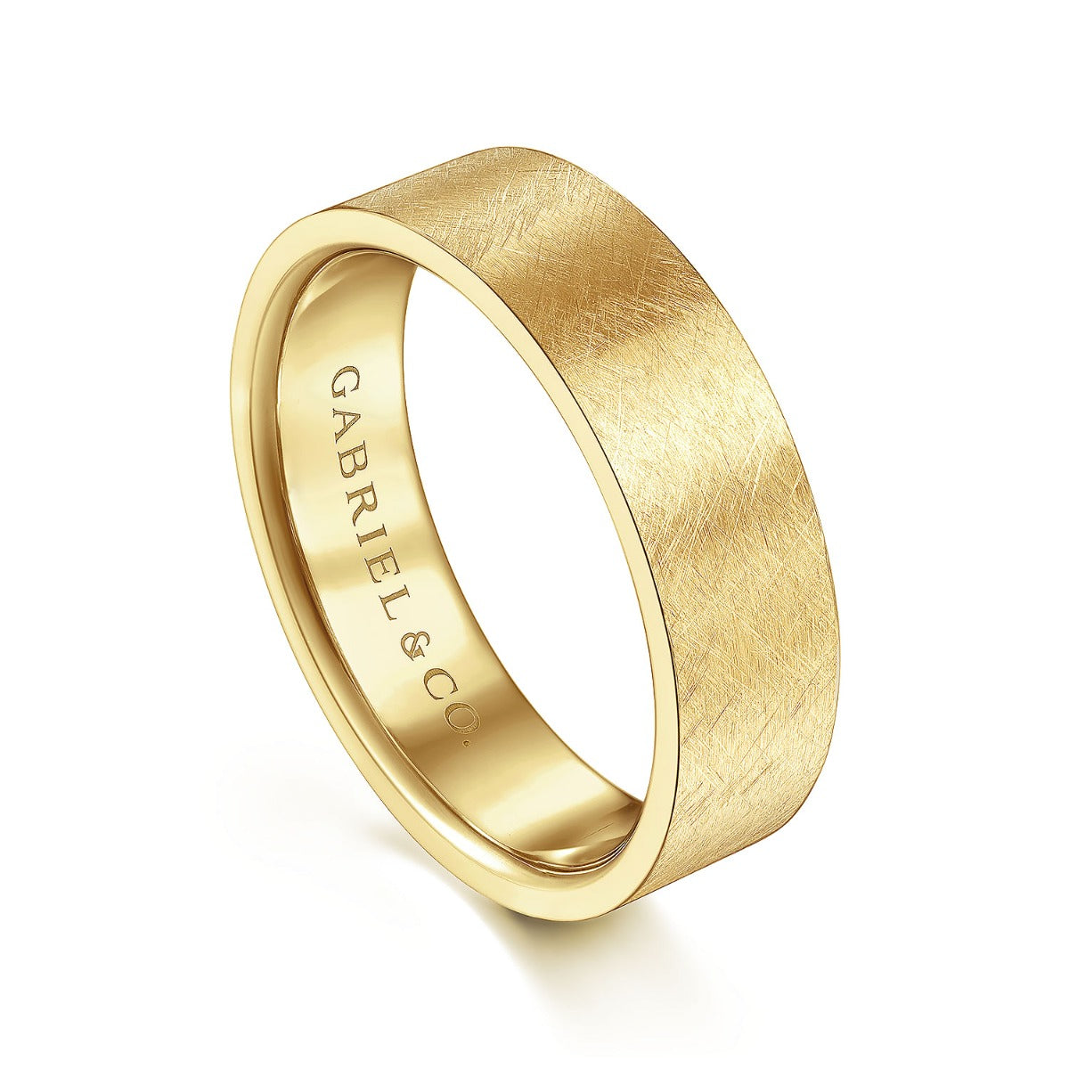 Ian - 14K Yellow Gold 6mm - Men's Wedding Band in Brushed Finish