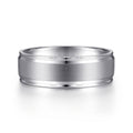 Gabriel - 14K White Gold 7mm - Men's Wedding Band in Satin Finish