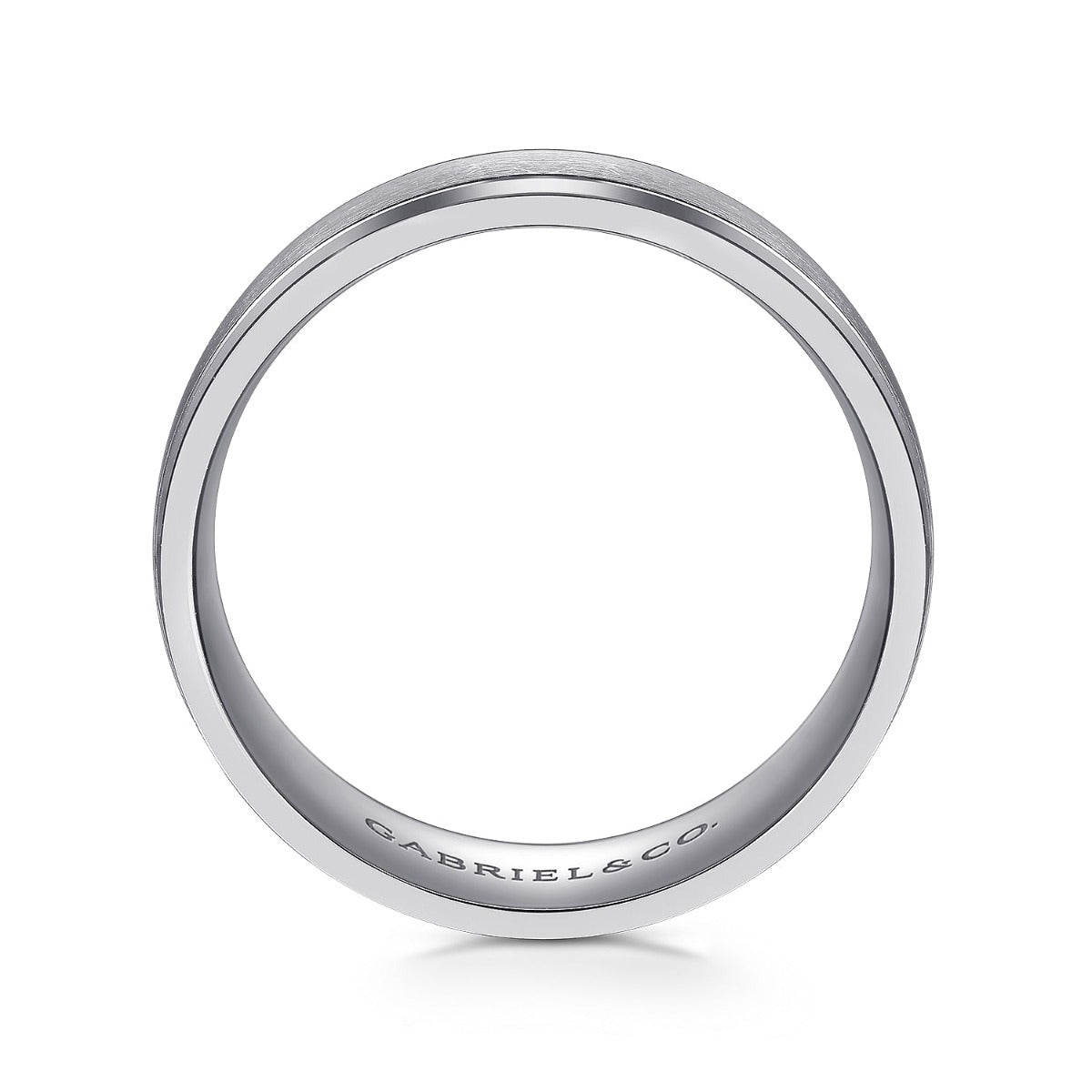 Gabriel - 14K White Gold 7mm - Men's Wedding Band in Satin Finish
