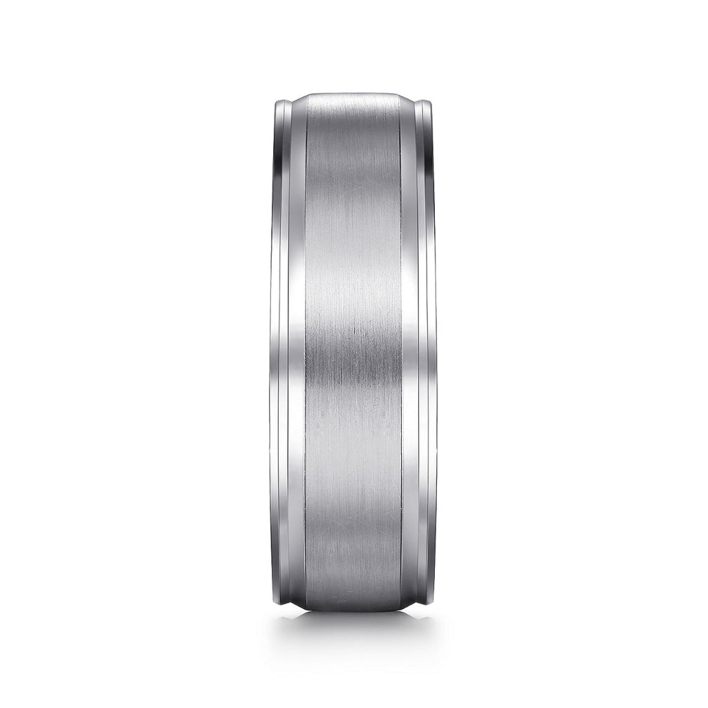 Gabriel - 14K White Gold 7mm - Men's Wedding Band in Satin Finish