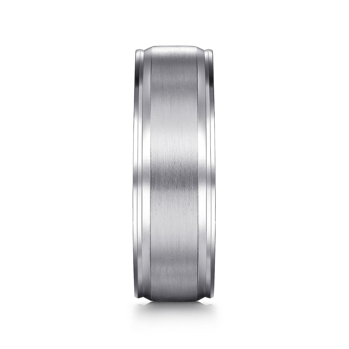 Gabriel - 14K White Gold 7mm - Men's Wedding Band in Satin Finish